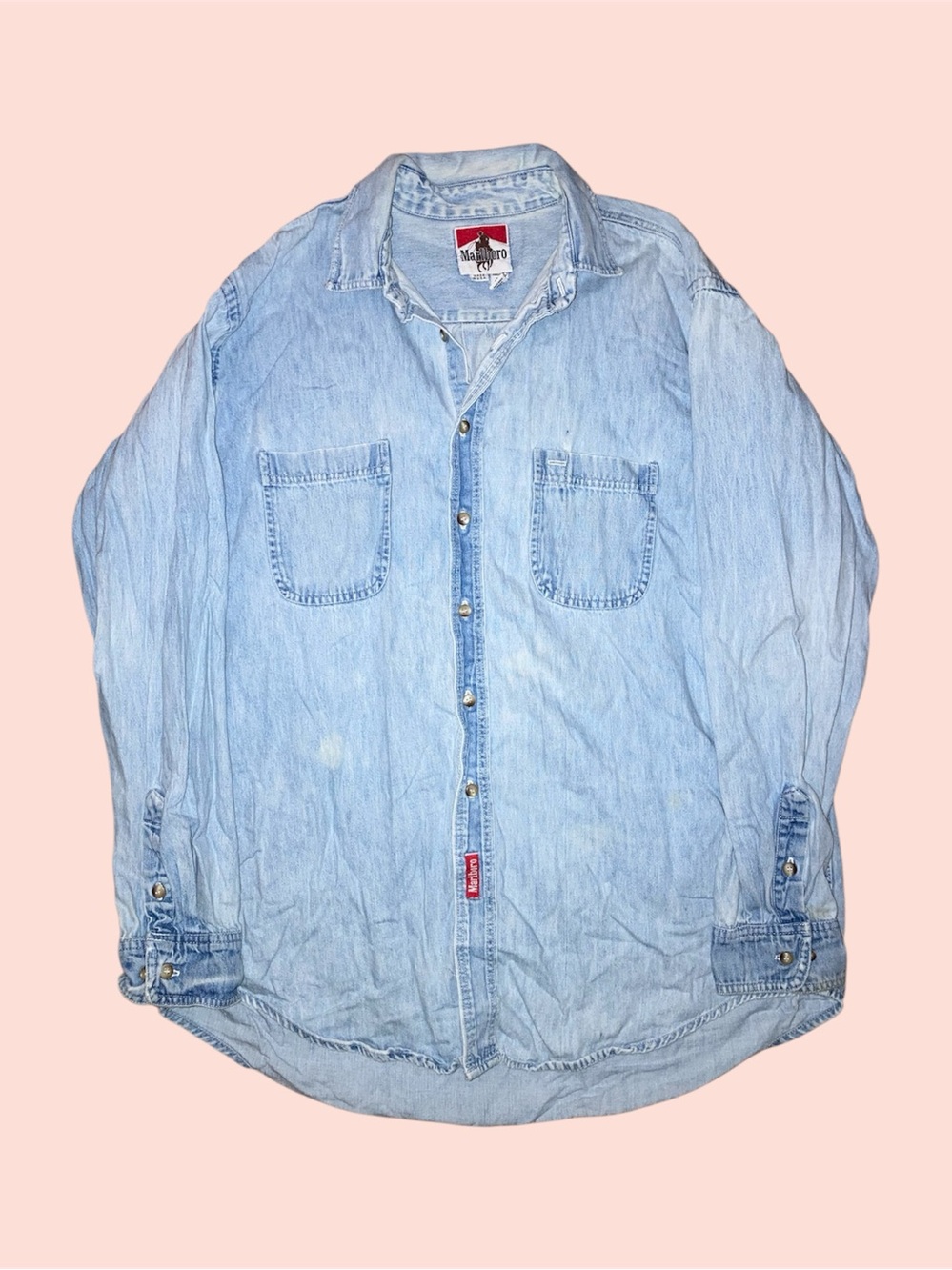 Marlboro Light Wash Denim Button-Up Shirt